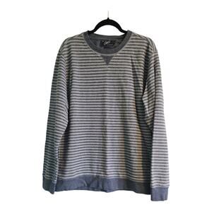 Grayers Clothier XXL Mens Blue Grey Stripped Pullover Crew Neck Long Sleeve